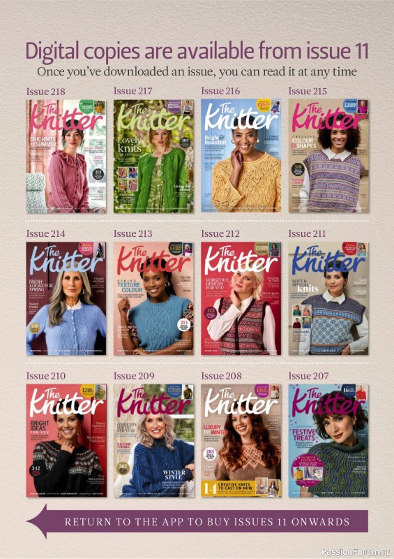 Вязаные проекты спицами в журнале &laquo;The Knitter №223 2025&raquo;