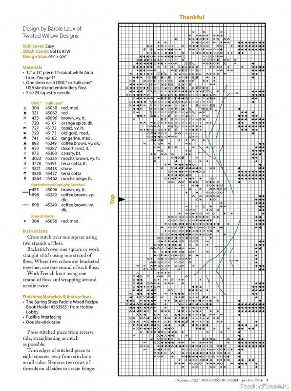 Коллекция вышивки в журнале «Just CrossStitch - December 2022»