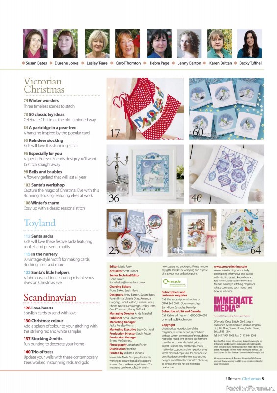 Коллекция вышивки в журнале «Ultimate Crossstitch Christmas №7 2025»