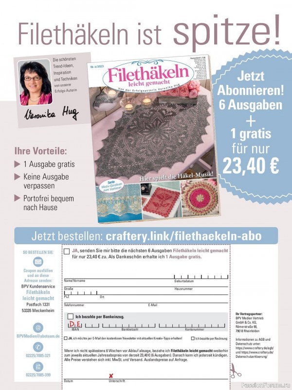 Вязаные проекты крючком в журнале «FiletHakeln leicht gemacht №4 2023»