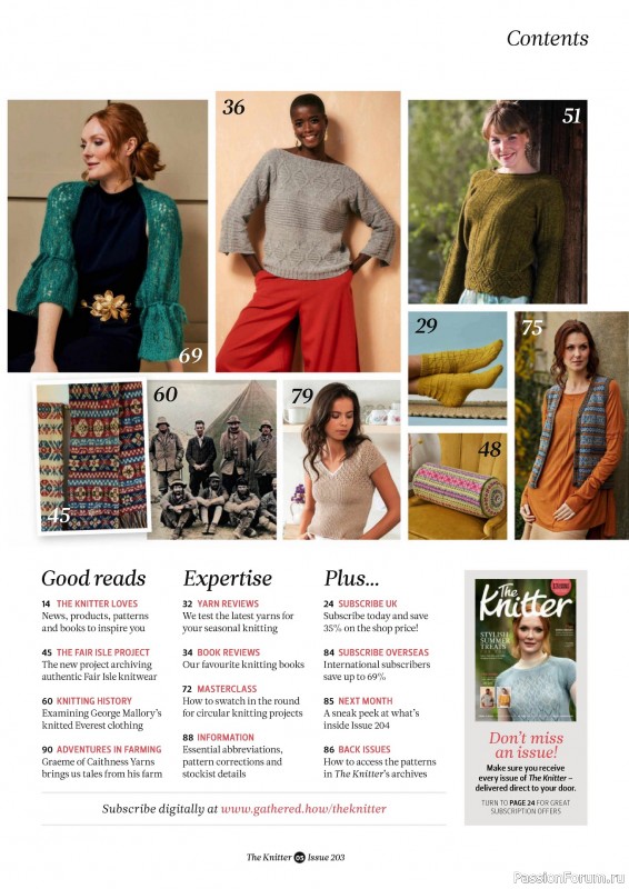 Вязаные проекты спицами в журнале «The Knitter №203 2024»