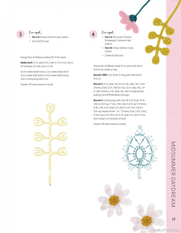 Bязаные проекты в журнале «100 crochet: flowers, plants and petals»