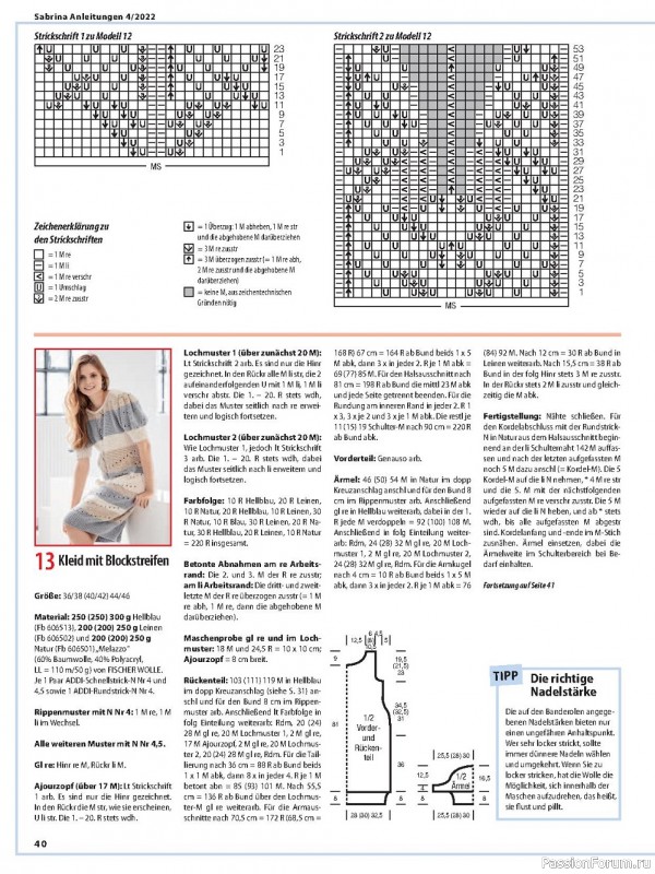 Коллекция проектов спицами в журнале «Sabrina №4 2022 Germany»