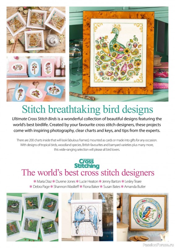 Коллекция вышивки в журнале «Cross Stitch Birds - March 2025»