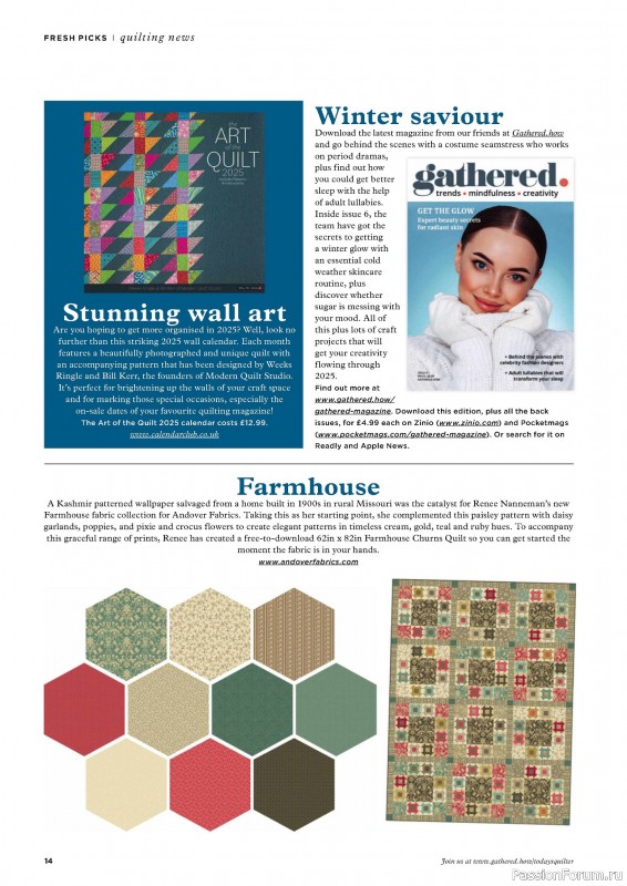 Коллекция проектов для рукодельниц в журнале «Todays Quilter №122 2024»