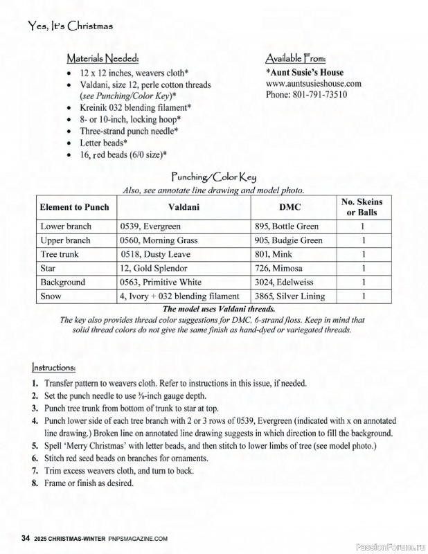 Коллекция вышивки в журнале «Punch Needle & Primitive Stitcher - Winter 2025»