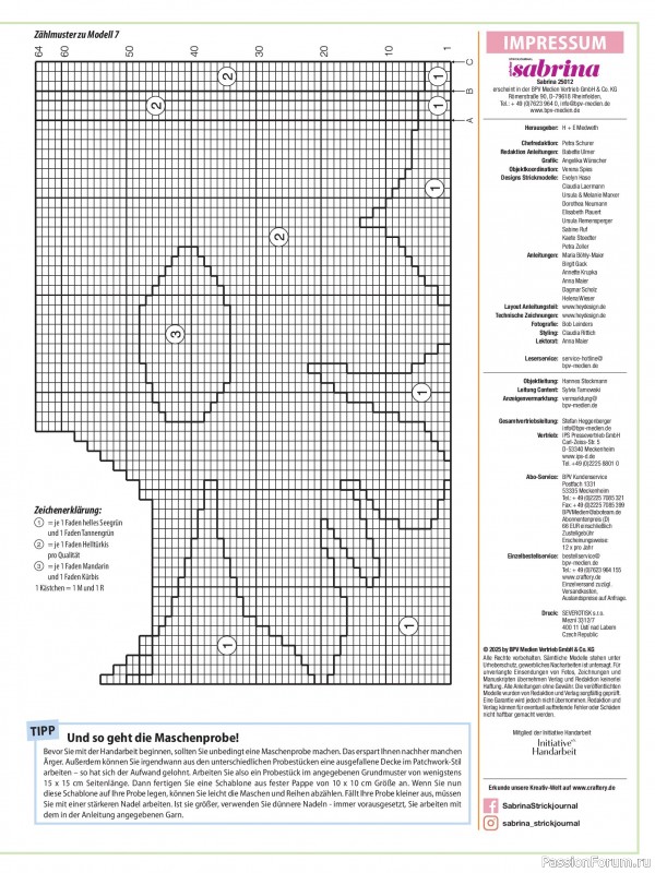 Вязаные модели в журнале «Sabrina №12 2025 German»