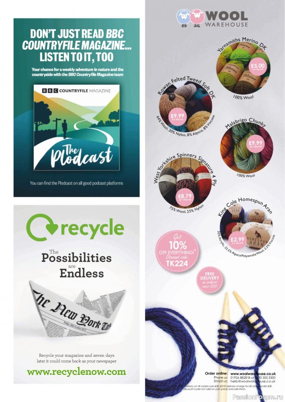 Вязаные проекты спицами в журнале «The Knitter №224 2026»