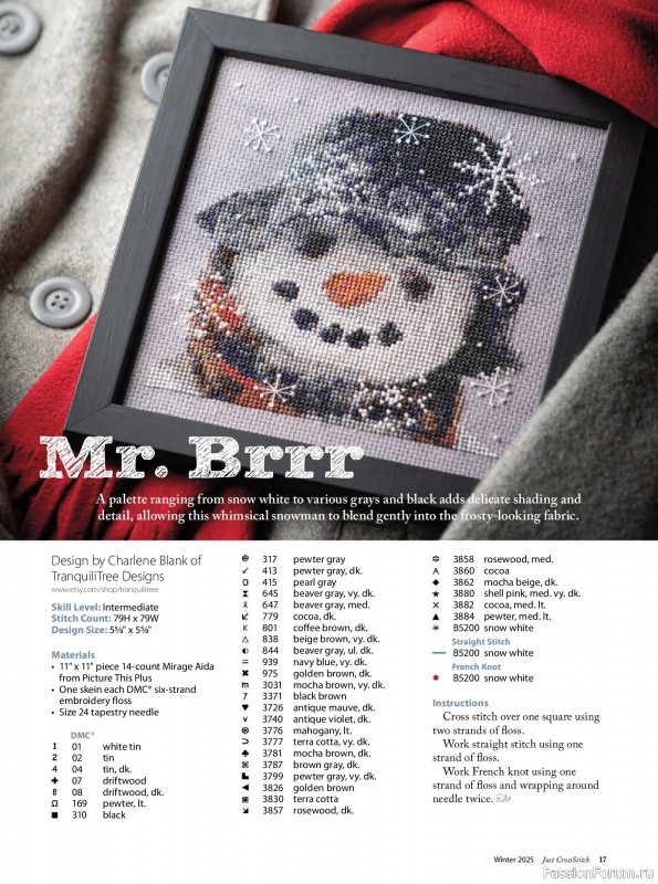 Коллекция вышивки в журнале «Just CrossStitch - Winter 2025»