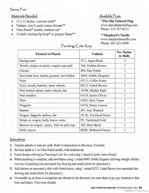 Коллекция вышивки в журнале «Punch Needle & Primitive Stitcher - Winter 2025»