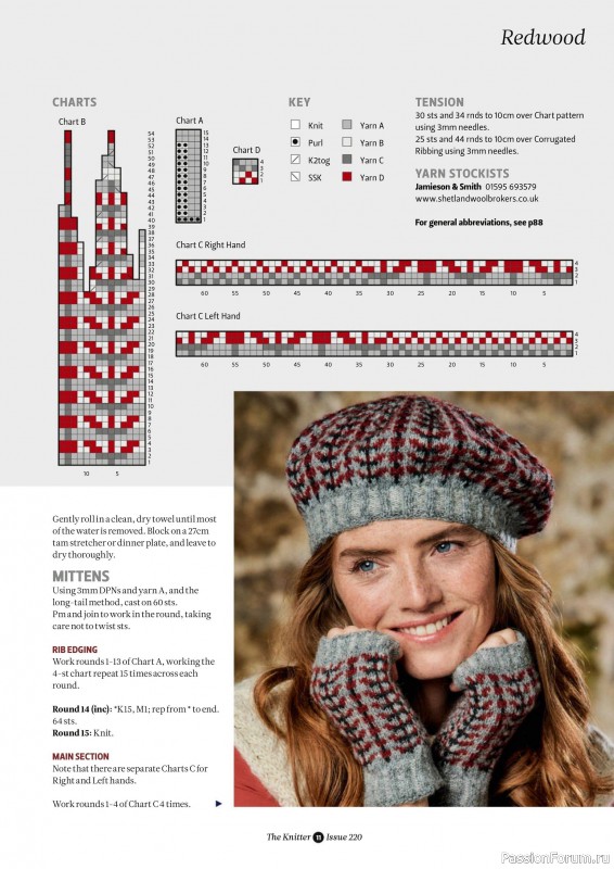 Вязаные проекты спицами в журнале «The Knitter №220 2025»