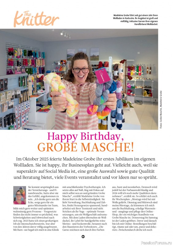 Вязаные проекты спицами в журнале &laquo;The Knitter №80 2026 Germany&raquo;
