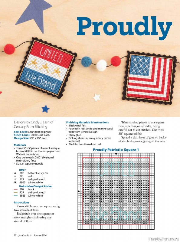 Коллекция вышивки в журнале &laquo;Just CrossStitch - Summer 2026&raquo;