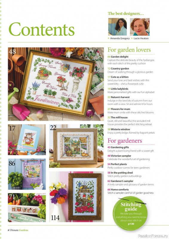 Коллекция вышивки в журнале «Ultimate Cross Stitch Gardens 2026»