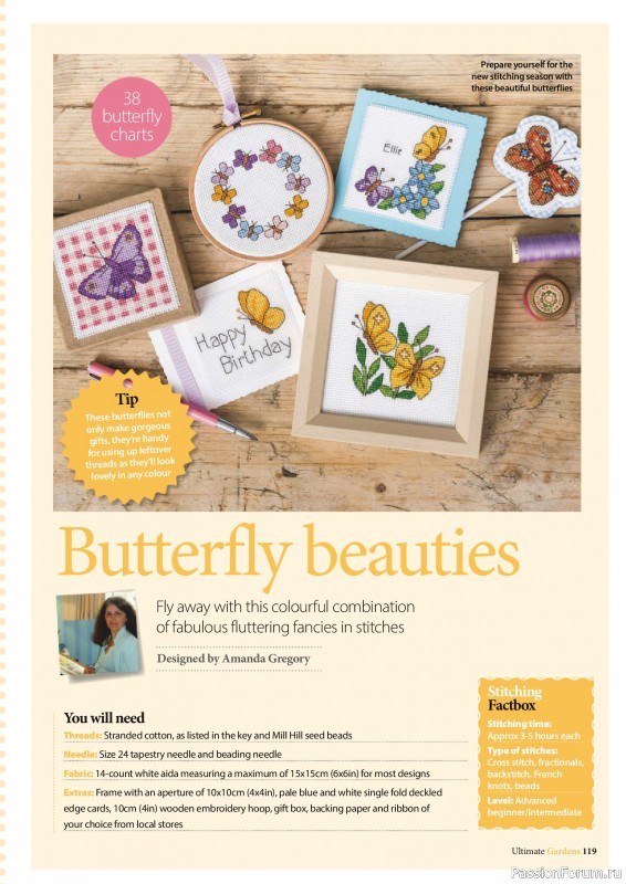 Коллекция вышивки в журнале «Ultimate Cross Stitch Gardens 2026»