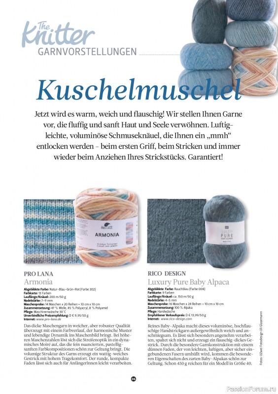 Вязаные проекты спицами в журнале &laquo;The Knitter №80 2026 Germany&raquo;