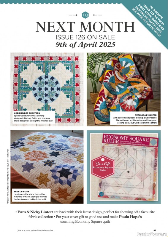 Коллекция проектов для рукодельниц в журнале «Todays Quilter №125 2025»