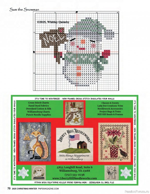 Коллекция вышивки в журнале «Punch Needle & Primitive Stitcher - Winter 2025»