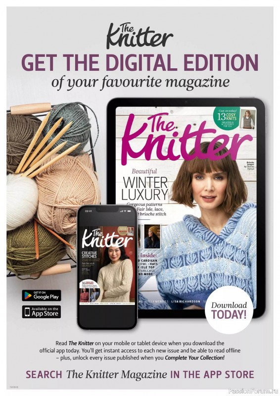 Вязаные проекты спицами в журнале «The Knitter №197 2023»