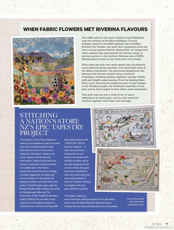 Коллекция проектов для рукодельниц в журнале «Australian Homespun №228 2025»