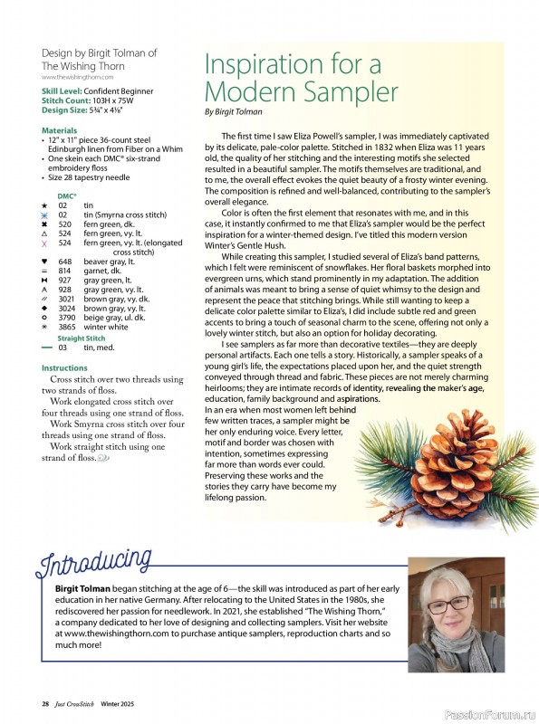 Коллекция вышивки в журнале «Just CrossStitch - Winter 2025»