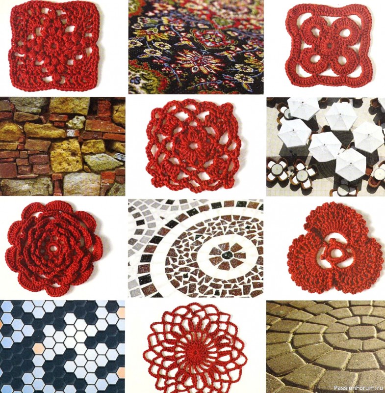 Вязаные проекты в книге &laquo;Crochet Stitch Motifs&raquo;.