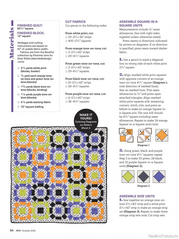 Коллекция проектов для рукодельниц в журнале «American Patchwork & Quilting №196 2025»