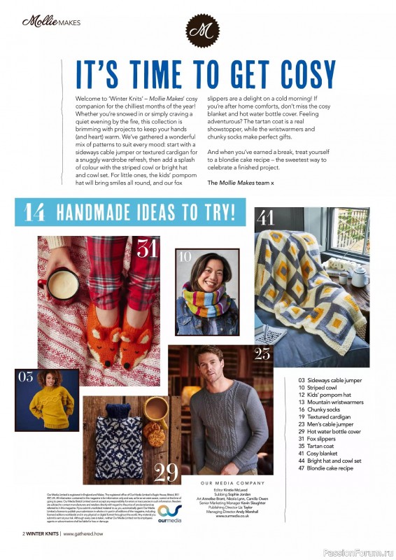 Коллекция проектов для рукодельниц в журнале «Mollie Makes Christmas Crafting – Winter Knits 2025»