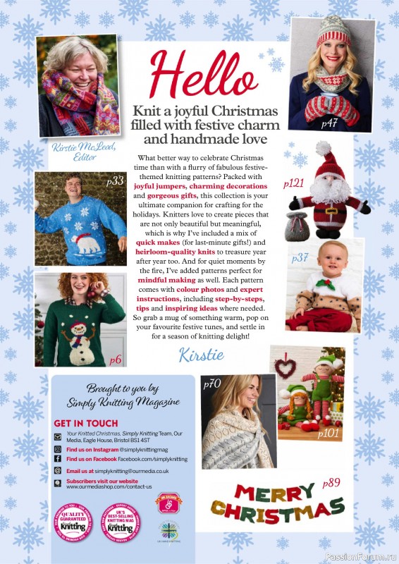 Вязаные проекты крючком в журнале «Simply Knitting - Your Knitted Christmas - 2025»