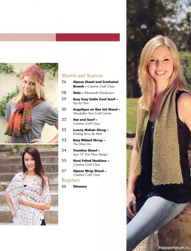 Вязаные проекты спицами в журнале «Beanies & Scarves №1 2022»