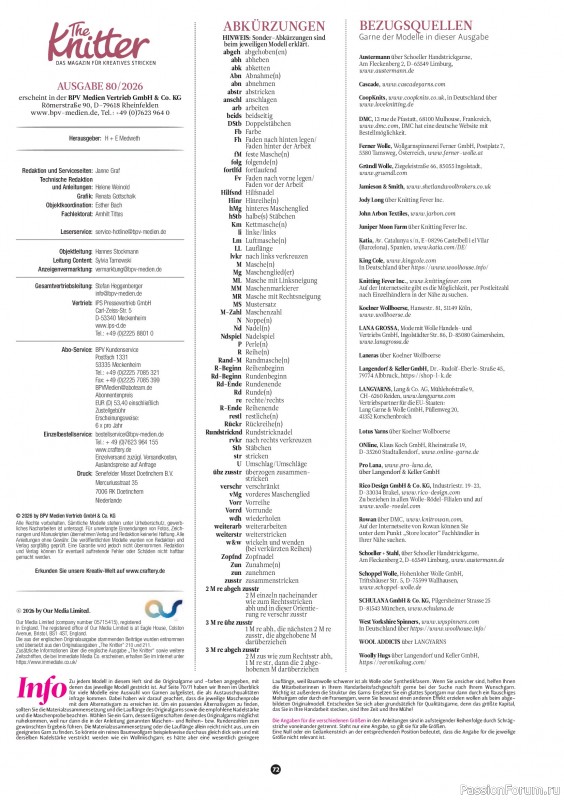 Вязаные проекты спицами в журнале &laquo;The Knitter №80 2026 Germany&raquo;