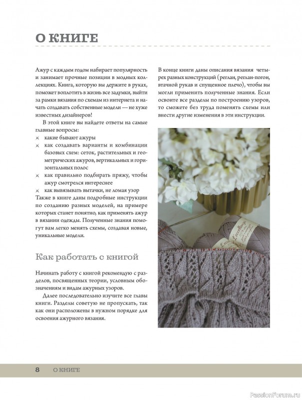 Вязаные проекты в книге «Ажурное вязание от А до Я». Часть 1