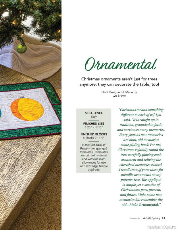 Коллекция проектов для рукодельниц в журнале «McCall's Quilting - Winter 2026»
