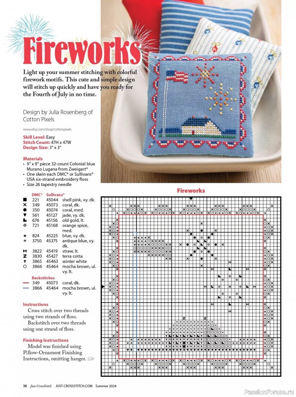 Коллекция вышивки в журнале «Just CrossStitch - Summer 2024»
