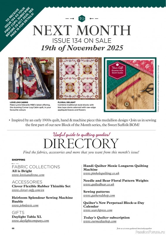 Коллекция проектов для рукодельниц в журнале «Todays Quilter №133 2025»
