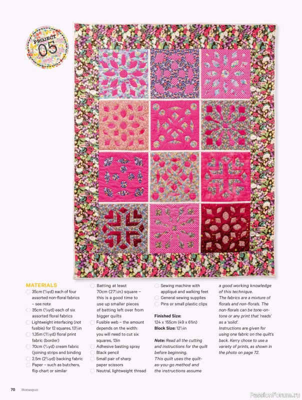 Коллекция проектов для рукодельниц в журнале «Australian Homespun №228 2025»
