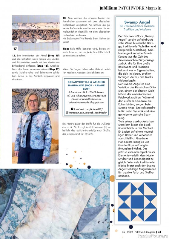 Коллекция проектов для рукодельниц в журнале &laquo;Patchwork das Magazin №5 2026&raquo;