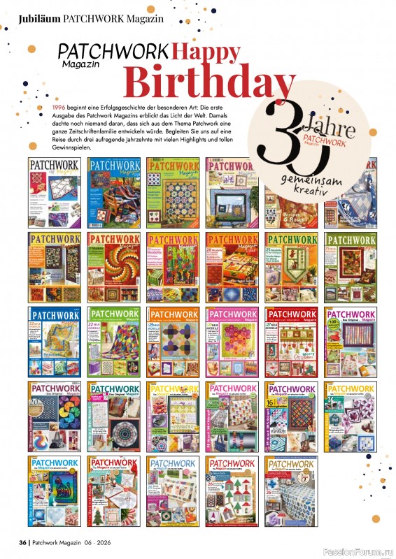 Коллекция проектов для рукодельниц в журнале &laquo;Patchwork Magazin №6 2026&raquo;