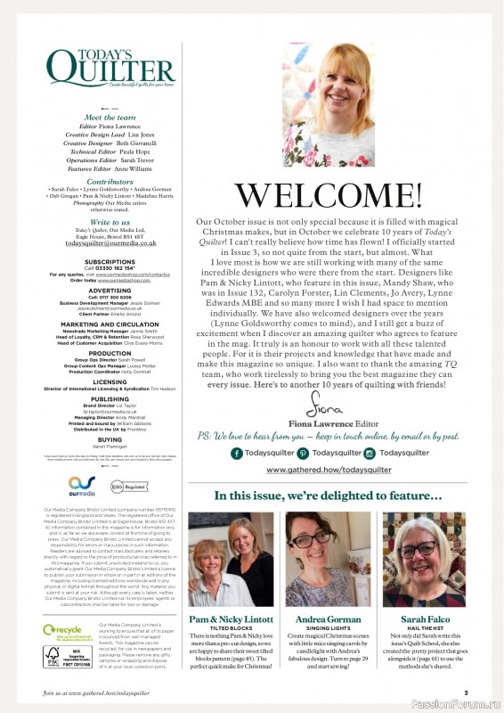 Коллекция проектов для рукодельниц в журнале «Todays Quilter №133 2025»