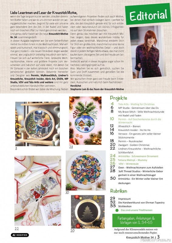 Коллекция вышивки в журнале «Kreuzstich Motive №34 2026»