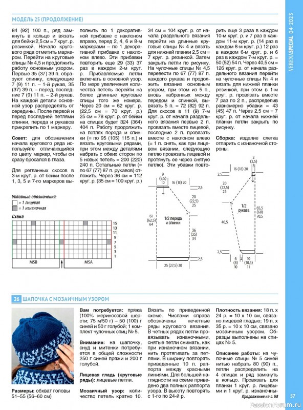Вязаные модели в журнале «Модное вязание №4 2023»