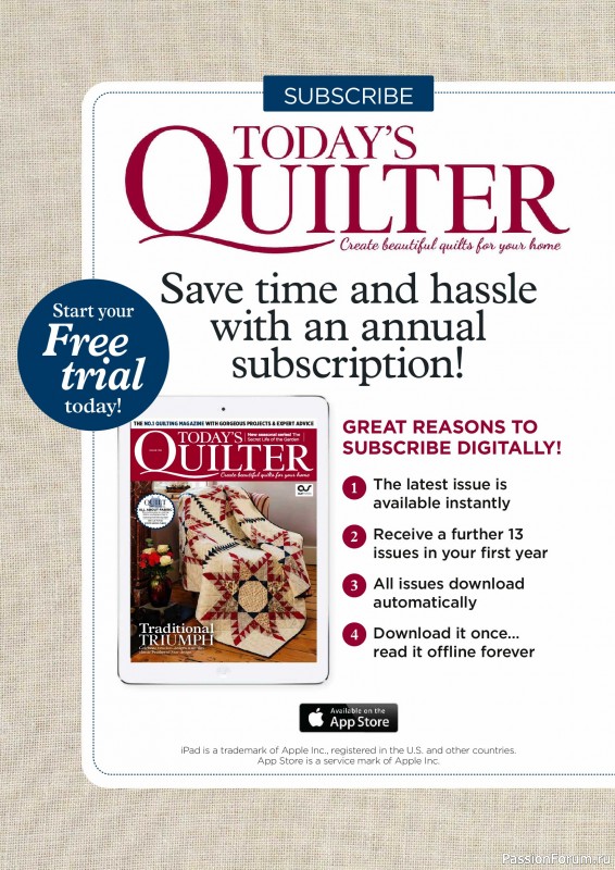 Коллекция проектов для рукодельниц в журнале &laquo;Todays Quilter №138 2026&raquo;