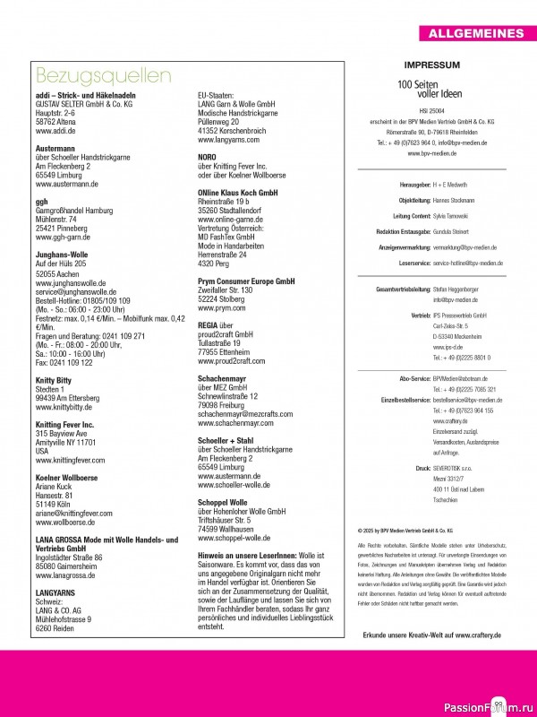 Вязаные проекты спицами в журнале «Hundert Seiten voller Ideen №4 2025»