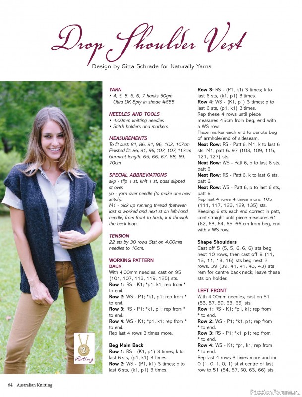 Вязаные модели спицами в журнале «Australian Knitting Vol.17 №1 2025»