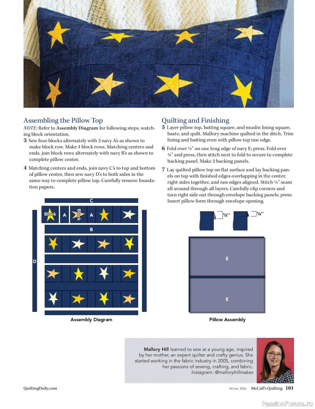 Коллекция проектов для рукодельниц в журнале «McCall's Quilting - Winter 2026»