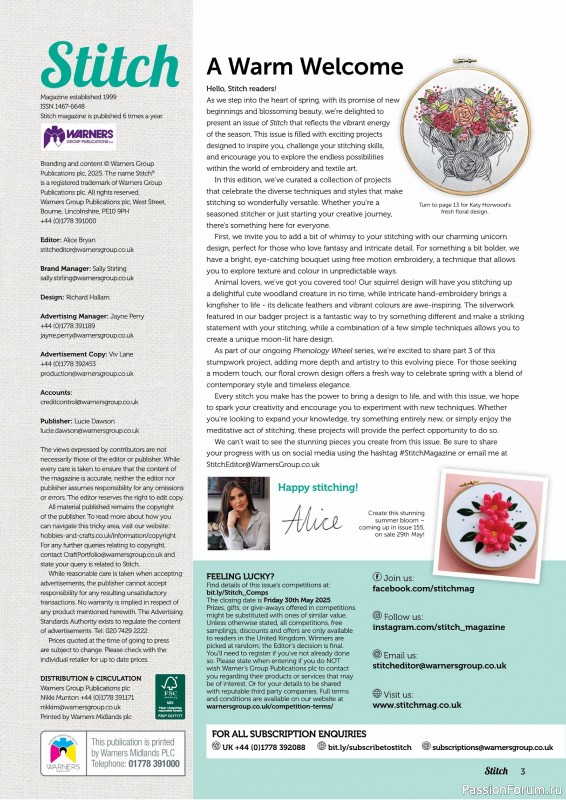 Коллекция проектов для рукодельниц в журнале «Stitch Magazine №154 2025»