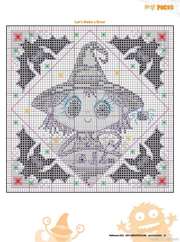 Коллекция вышивки в журнале «Just CrossStitch - Halloween 2022»