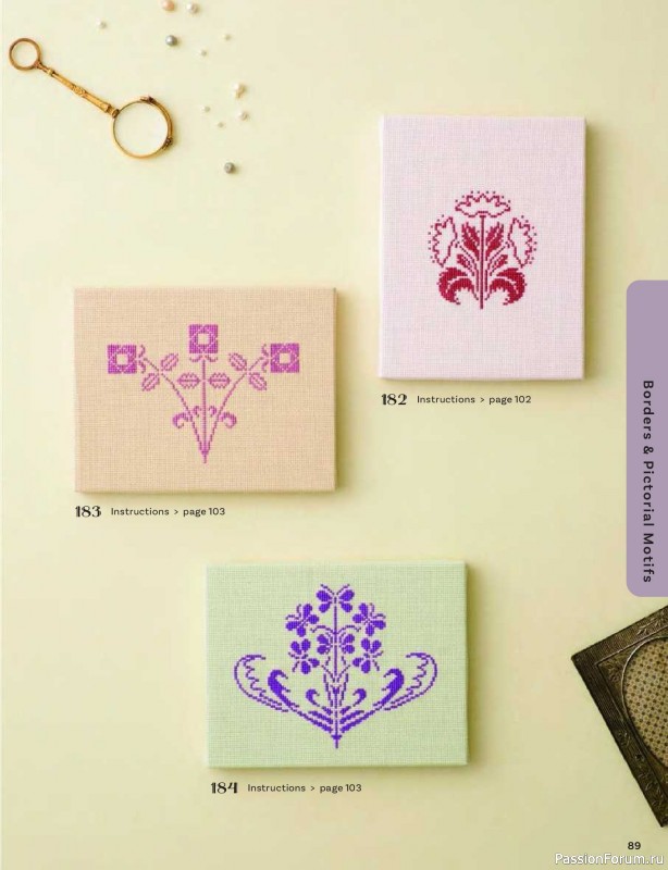 Вязаные проекты в книге &laquo;200 Japanese Cross Stitch Designs&raquo;.