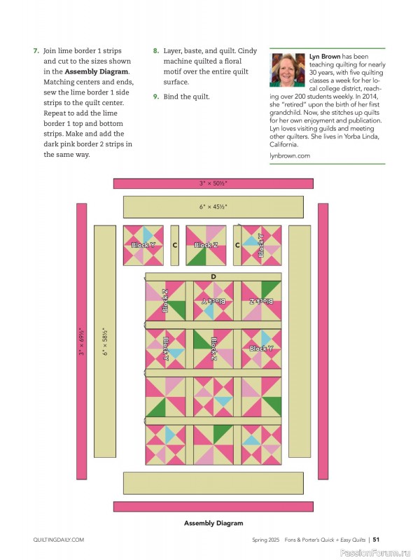 Коллекция проектов для рукодельниц в журнале «Quick+Easy Quilts - Spring 2025»
