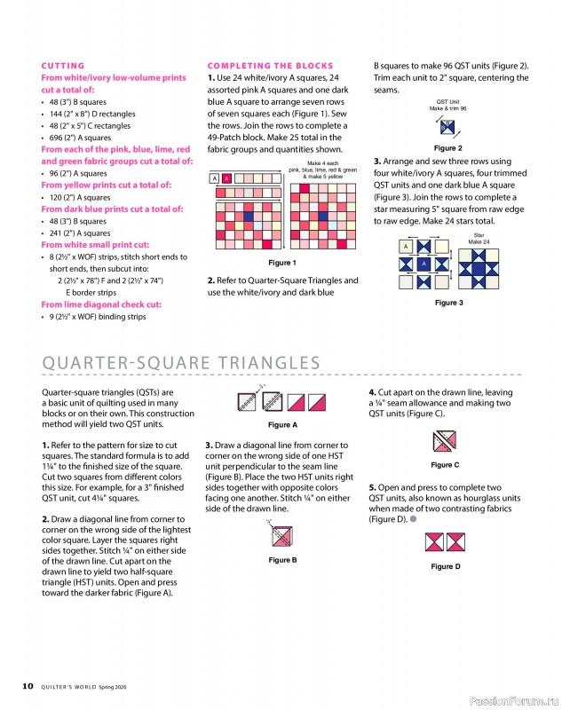 Коллекция проектов для рукодельниц в журнале «Quilter's World - Spring 2026»